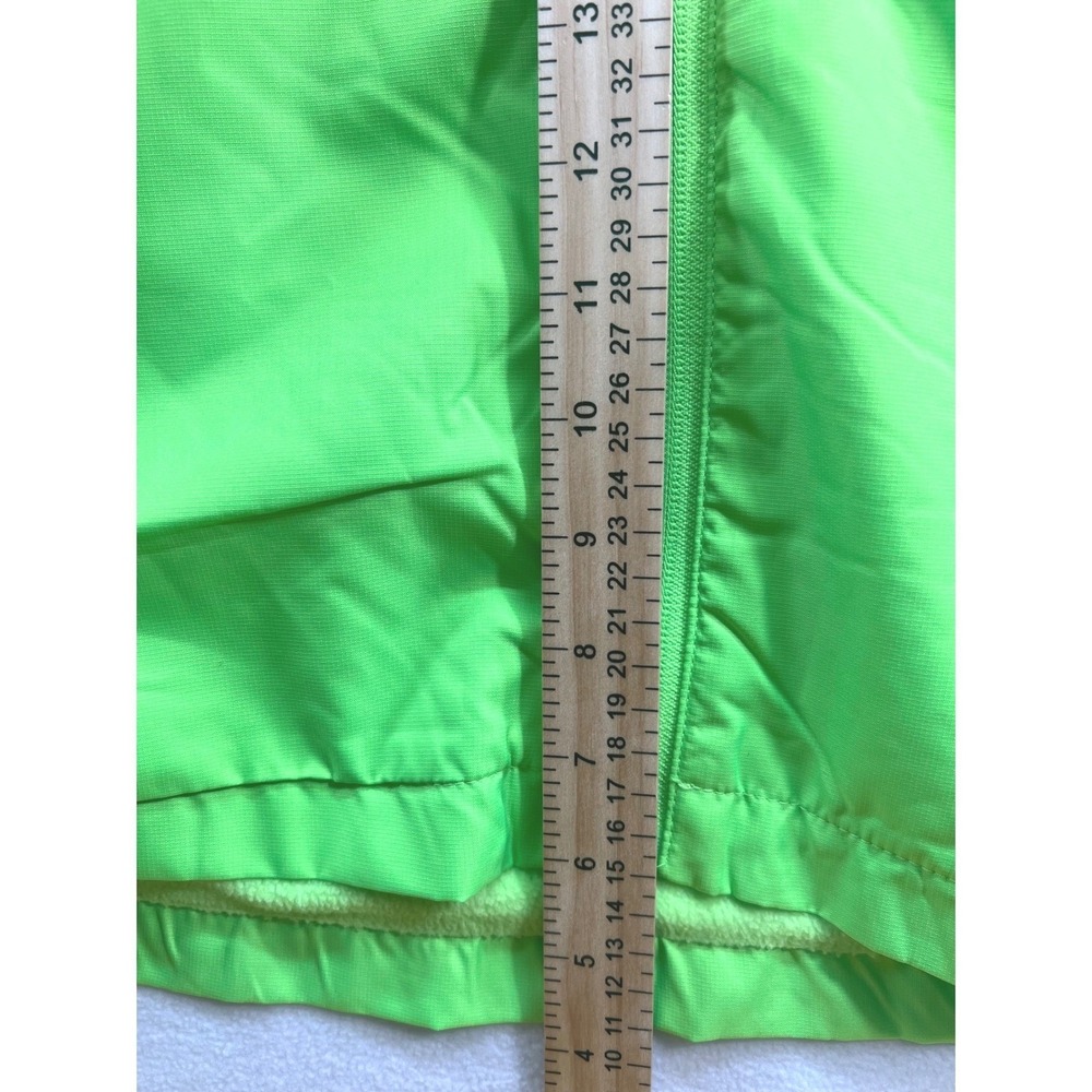 Puma Mens XL Fleece Lined Hooded Windbreaker Jacket Neon Green Full Zip New - Picture 8 of 11